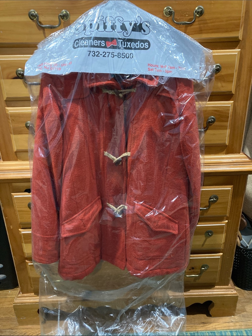 Roxy Women’s Burnt Orange Toggle Pea Coat with Hood